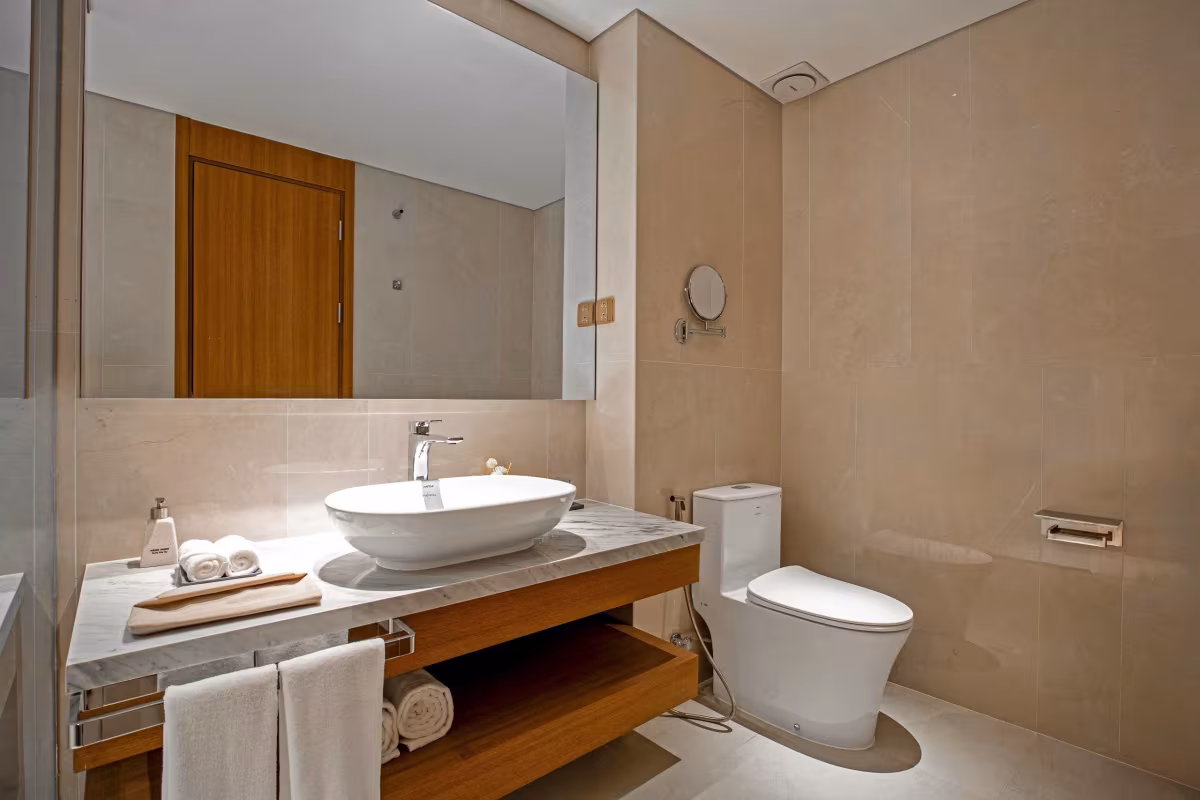 Located in Centre Point project in the city centre of Da Nang, the 2 bedroom hotel apartment has a total