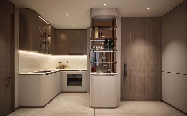 The 1-bedroom apartments at The Legend City Da Nang 55m², offering modern design and stunning views of the Han River and Dragon Bridge. Size: Approximately from 55m², ideal for singles, couples, or investors