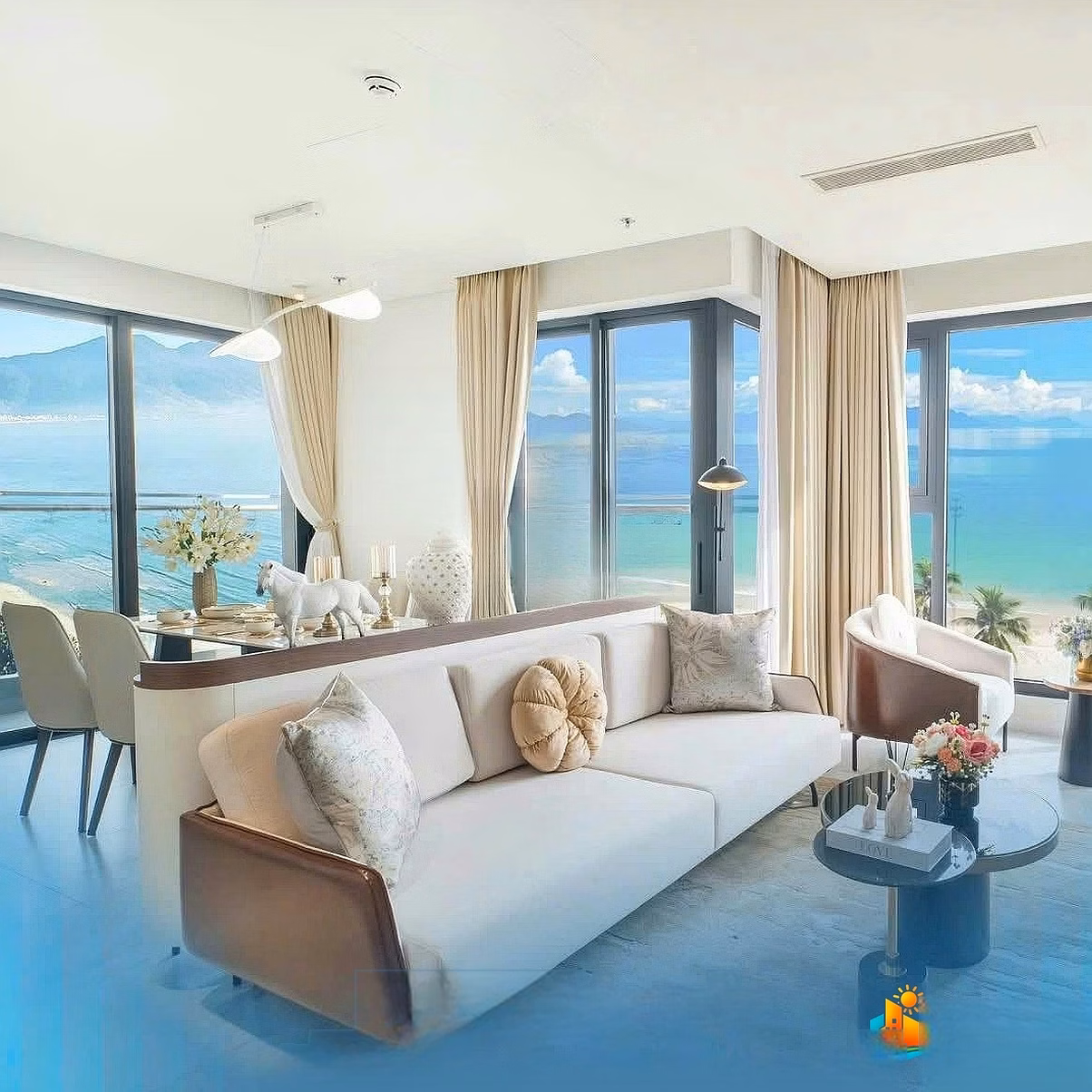 Diplomatic Rate 2-Bedroom Apartment with Direct Sea View, High Floor – Great Price for Long-Term Lease