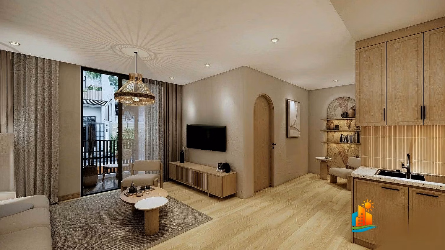 Sun Cosmo Residence for Rent – High Floor with Sea View, 1 Bedroom (Functions as 2), Only 26 Million VND/month