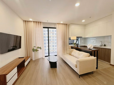 Corner apartment for rent, 3 bedrooms, 74m2, fully furnished, high floor, sea view + city view, FPT Plaza 3