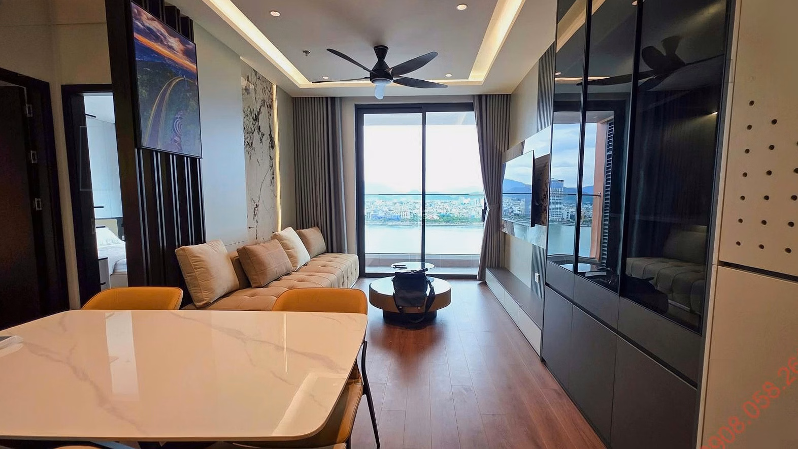 Sun Ponte apartment for rent - 2 bedrooms fully furnished - full view of Han River