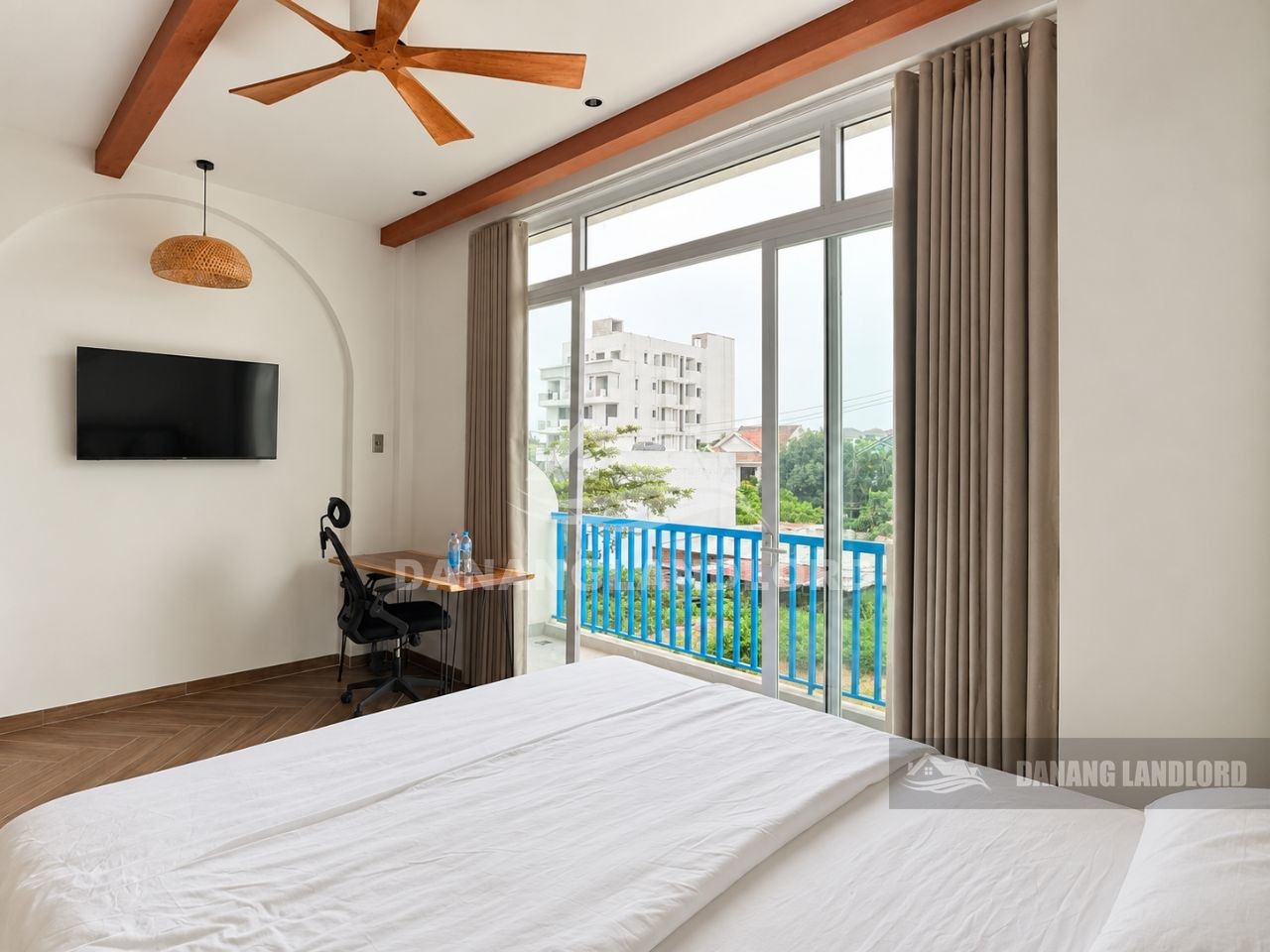 Studio Apartment with Pool and Spacious Balcony in My An | F147