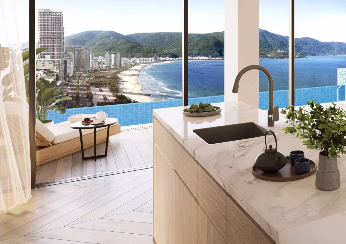 Situated between the 19th and 36th floors of Nobu Residences Da Nang, these 2-bedroom hotel apartments offer a well-balanced combination of lifestyle and investment appeal. With only 24 units in total—representing approximately 9.1% of the 43-storey development—this is a limited and highly sought-after apartment type in a prime beachfront location overlooking My Khe Beach, one of the most admired beaches in the world.