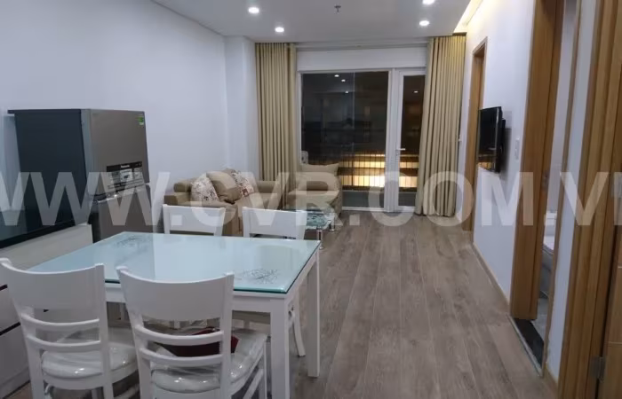 This modern, fully air-conditioned two bedroom apartment for rent is located on the 7th floor of the F-Home Da Nang