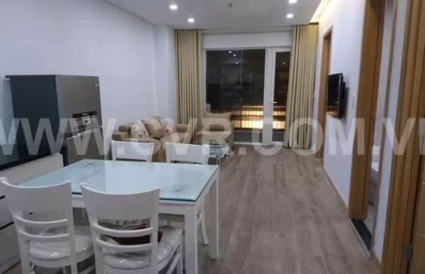 This modern, fully air-conditioned two bedroom apartment for rent is located on the 7th floor of the F-Home Da Nang