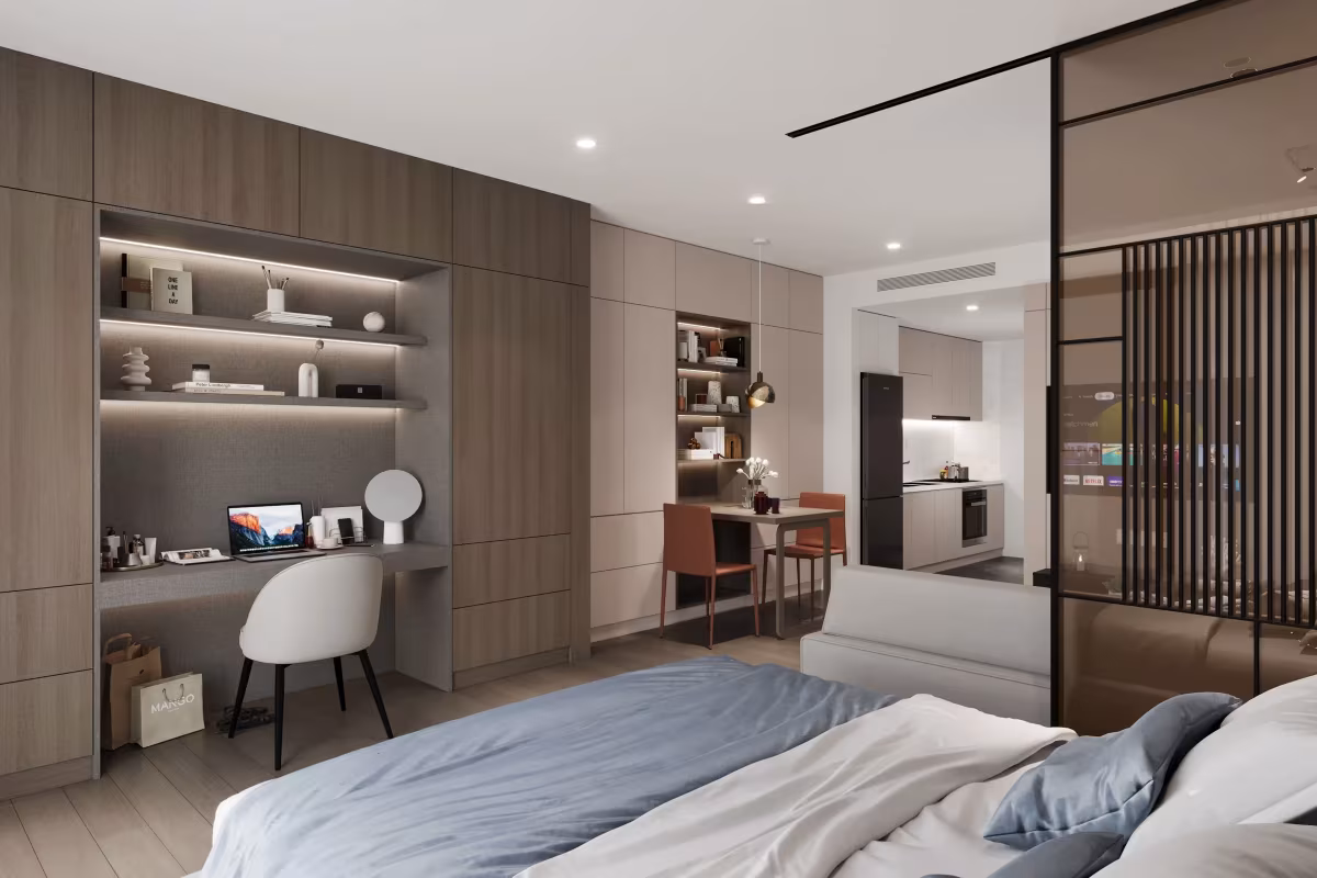 Studio apartment for sale at Times Square Da Nang - Beachfront condos available for both foreign and Vietnamese buyers! Location: Prime beachfront address on Võ Nguyên Giáp and Phạm Văn Đồng streets, facing Mỹ Khê Beach—one of the most beautiful beaches in the world