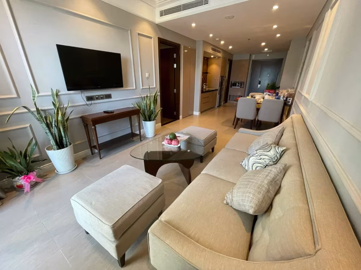 The luxury 1-bedroom apartment for sale is located adjacent to the Altara Suites adjacent to Sheraton Four Points Danang in