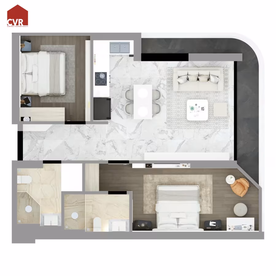 A 2-bedroom apartment at Times Square Đà Nẵng offers luxury beachfront living with panoramic sea views, high-end finishes, and access to 5-star amenities. Location: Prime beachfront address on Võ Nguyên Giáp and Phạm Văn Đồng streets, facing Mỹ Khê Beach—one of the most beautiful beaches in the world