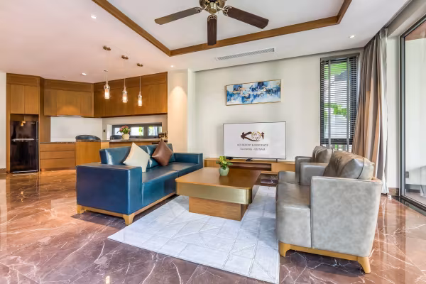 Ruby Villa at Koi Resort featuring a private pool, spacious layout, and modern interiors. Just steps from the beach – perfect for long-term living or a relaxing coastal stay in Da Nang.